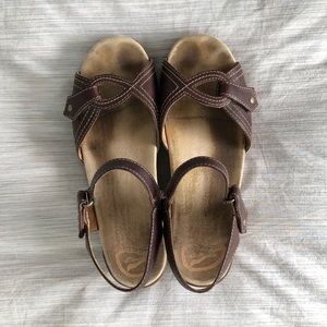 Dansko Brown Sandals with Velcro Adjustments